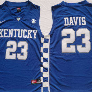 Men's Kentucky Wildcats #23 Anthony Davis Blue Stitched Jersey