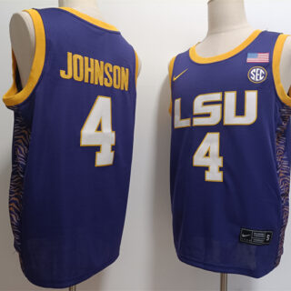 Men's LSU Tigers #4 Flau'Jae Johnson Purple Stitched Baseball Jersey