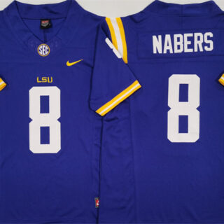Men's LSU Tigers #8 Malik Nabers Royal F.U.S.E. Stitched Jersey
