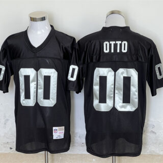 Men's Las Vegas Raiders #00 Jim Otto Black Throwback Stitched Football Jersey
