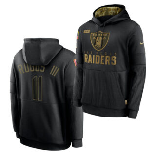 Men's Las Vegas Raiders #11 Henry Ruggs III 2020 Salute To Service Black Sideline Performance Pullover Hoodie