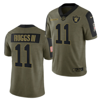 Men's Las Vegas Raiders #11 Henry Ruggs III 2021 Olive Salute To Service Limited Stitched Jersey