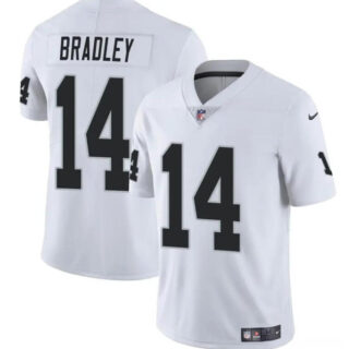 Men's Las Vegas Raiders #14 Carter Bradley White 2024 Vapor Stitched Football Jersey