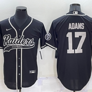 Men's Las Vegas Raiders #17 Davante Adams Black Cool Base Stitched Baseball Jersey