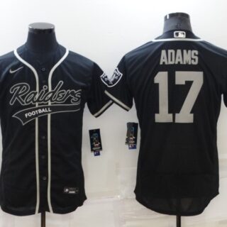 Men's Las Vegas Raiders #17 Davante Adams Black Flex Base Stitched Jersey