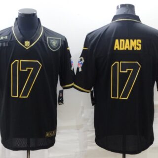 Men's Las Vegas Raiders #17 Davante Adams Black Gold Salute To Service Limited Stitched Jersey