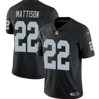 Men's Las Vegas Raiders #22 Alexander Mattison Black 2024 Vapor Stitched Football Jersey