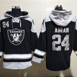 Men's Las Vegas Raiders #24 Johnathan Abram Black Ageless Must-Have Lace-Up Pullover Hoodie