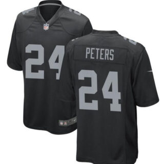 Men's Las Vegas Raiders #24 Marcus Peters Black Stitched Football Game Jersey