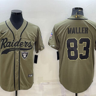 Men's Las Vegas Raiders #83 Darren Waller 2022 Olive Salute To Service Cool Base Stitched Baseball Jersey