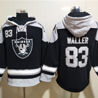 Men's Las Vegas Raiders #83 Darren Waller Black Ageless Must-Have Lace-Up Pullover Hoodie