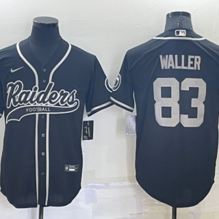 Men's Las Vegas Raiders #83 Darren Waller Black Cool Base Stitched Baseball Jersey