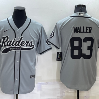 Men's Las Vegas Raiders #83 Darren Waller Grey Cool Base Stitched Baseball Jersey