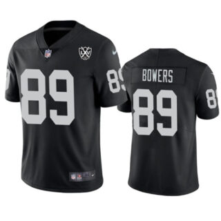 Men's Las Vegas Raiders #89 Brock Bowers Black 2024 65th Anniversary Patch Vapor Stitched Football Jersey