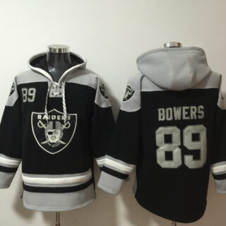 Men's Las Vegas Raiders #89 Brock Bowers Black Ageless Must-Have Lace-Up Pullover Hoodie