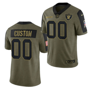 Men's Las Vegas Raiders ACTIVE PLAYER Custom 2021 Olive Salute To Service Limited Stitched Jersey