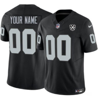 Men's Las Vegas Raiders Active Player Custom Black 2024 F.U.S.E 65th Anniversary Patch Vapor Stitched Football Jerseys