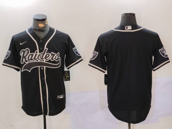 Men's Las Vegas Raiders Black Team Blank Patch Cool Base Stitched Baseball Jerseys