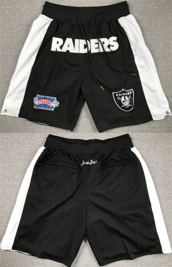 Men's Las Vegas Raiders Black White Shorts
