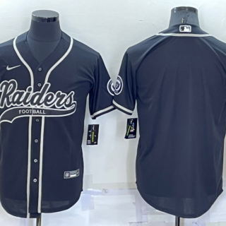 Men's Las Vegas Raiders Blank Black Cool Base Stitched Baseball Jersey