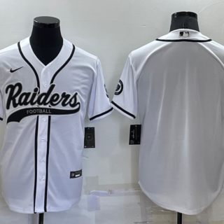 Men's Las Vegas Raiders Blank White Cool Base Stitched Baseball Jersey