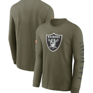 Men's Las Vegas Raiders Olive 2022 Salute To Service Long Sleeve T-Shirt