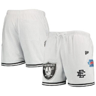 Men's Las Vegas Raiders Pro White Black Shorts1