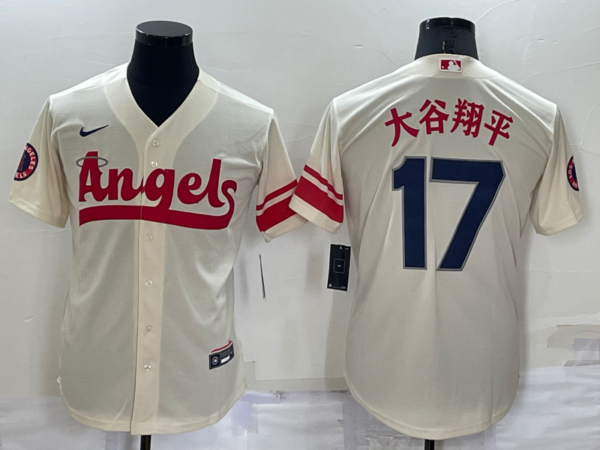 Men's Los Angeles Angels #17 2022 Cream City Connect Cool Base Stitched Jersey
