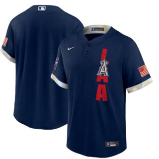 Men's Los Angeles Angels Blank 2021 Navy All-Star Cool Base Stitched MLB Jersey