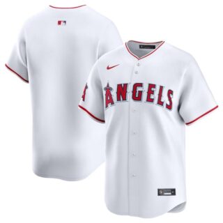 Men's Los Angeles Angels Blank White Home Limited Stitched Baseball Jersey
