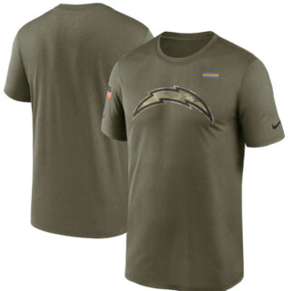 Men's Los Angeles Chargers 2021 Olive Salute To Service Legend Performance T-Shirt
