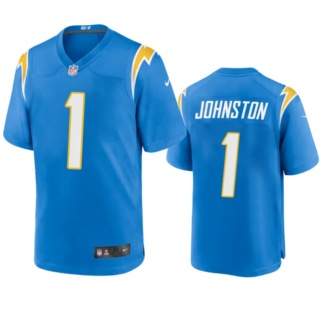 Men's Los Angeles Chargers #1 Quentin Johnston Blue Stitched Game Jersey
