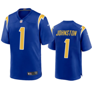 Men's Los Angeles Chargers #1 Quentin Johnston Royal Stitched Game Jersey