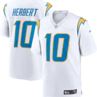 Men's Los Angeles Chargers #10 Justin Herbert White 2020 NFL Draft FJersey
