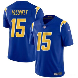 Men's Los Angeles Chargers #15 Ladd McConkey Royal 2024 Draft Vapor Limited Stitched Football Jersey