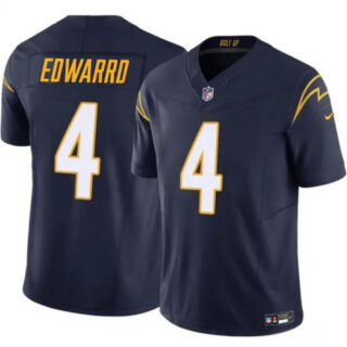 Men's Los Angeles Chargers #4 Gus Edwards Navy 2024 F.U.S.E. Vapor Limited Stitched Football Jersey