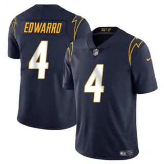 Men's Los Angeles Chargers #4 Gus Edwards Navy Vapor Limited Stitched Football Jersey