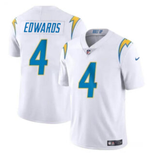 Men's Los Angeles Chargers #4 Gus Edwards White Vapor Limited Stitched Football Jersey
