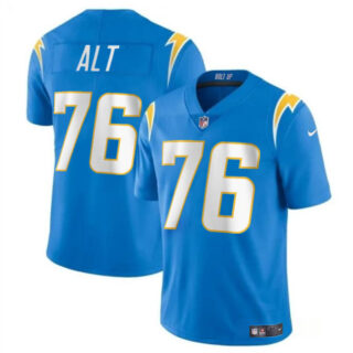 Men's Los Angeles Chargers #76 Joe Alt Light Blue 2024 Draft Vapor Limited Stitched Football Jersey