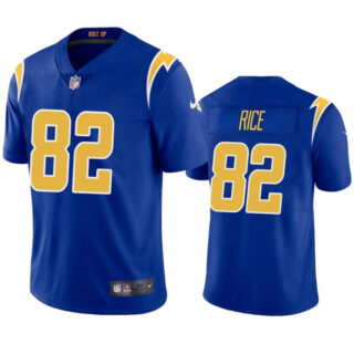 Men's Los Angeles Chargers #82 Brenden Rice Royal 2024 Draft Vapor Limited Stitched Football Jersey