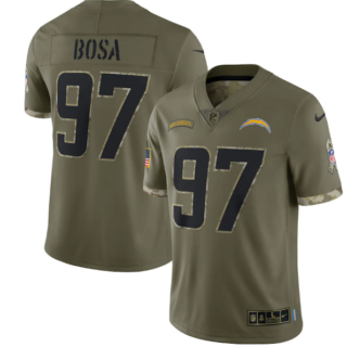 Men's Los Angeles Chargers #97 Joey Bosa Olive 2022 Salute To Service Limited Stitched Jersey