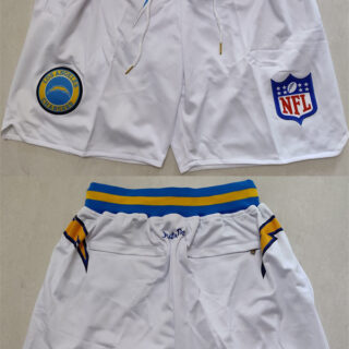 Men's Los Angeles Chargers White Shorts (Run Small)