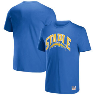 Men's Los Angeles Chargers X Staple Light Blue Logo Lockup T-Shirt