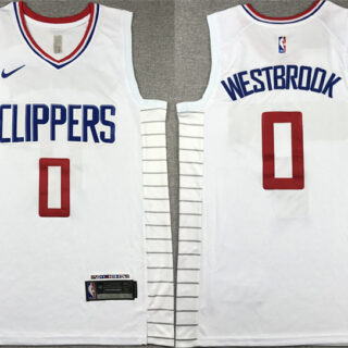 Men's Los Angeles Clippers #0 Russell Westbrook White 2023 Association Edition Stitched Jersey