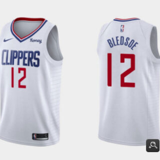 Men's Los Angeles Clippers #12 Eric Bledsoe White Association Edition Stitched Basketball Jersey