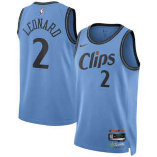 Men's Los Angeles Clippers #2 Kawhi Leonard Light Blue 2024 25 CityEdition Stitched Jersey