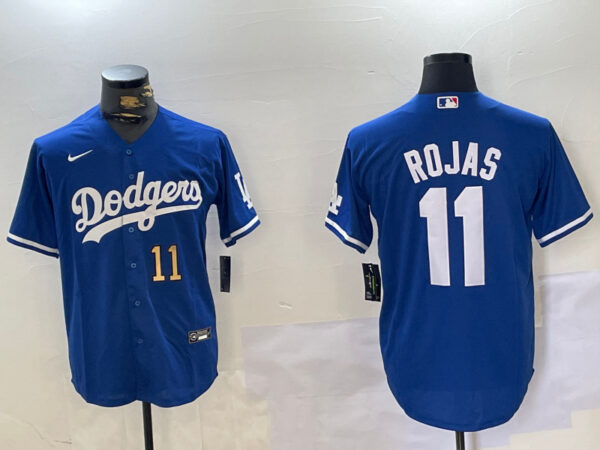 Men's Los Angeles Dodgers #11 Miguel Rojas Royal Cool Base Stitched Baseball Jerseys