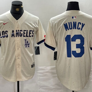 Men's Los Angeles Dodgers #13 Max Muncy Cream Stitched Baseball Jerseys