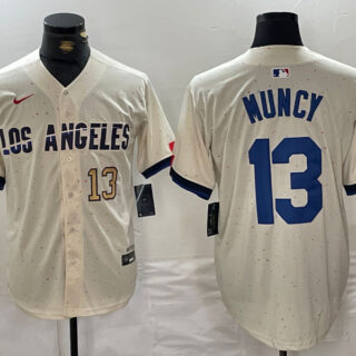 Men's Los Angeles Dodgers #13 Max Muncy Cream Stitched Baseball Jerseys