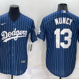 Men's Los Angeles Dodgers #13 Max Muncy Navy Cool Base Stitched Baseball Jersey
